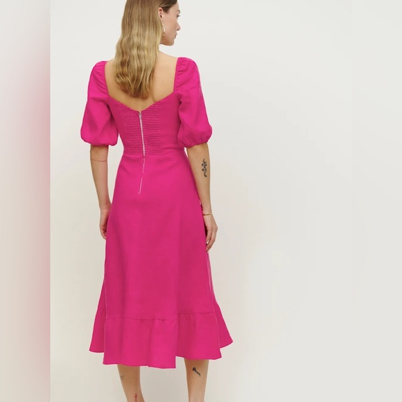 Reformation Pink Corvette Belgium Linen Dress. Size 0 - Picture 5 of 11